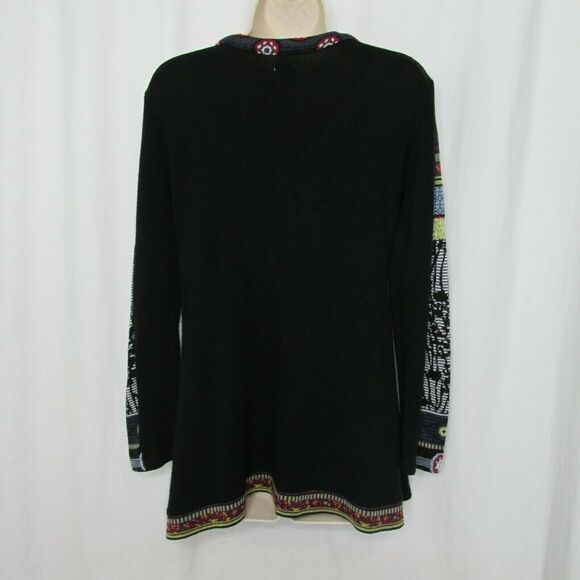 Aventures des Toiles Boho Sweater Sz 38 8 Cardigan Eclectic Art to Wear Artsy - Picture 6 of 9